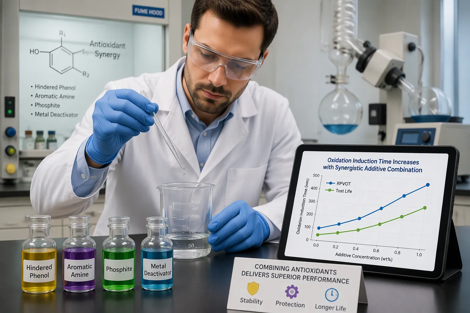 How an Antioxidant in Lubricant Materials Works with Others